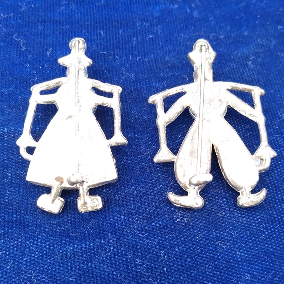 Vintage Pair of Silver Girl & Boy Brooches, Dujay Design, Milkmaid, Jack… - Picture 3 of 7